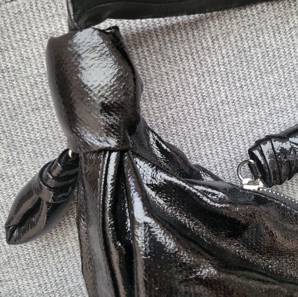 Lemaire Large Coated Linen Canvas Croissant Bag (black) - Picture 4 of 8